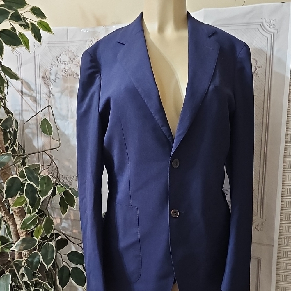 Suitsupply 100% Virgin Wool Navy Patch Pocket Traveller Jacket 36 R